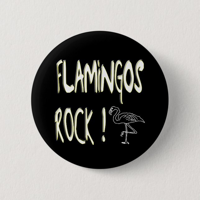 Badge Rond 5 Cm Roche de Flamants roses ! Bouton (Devant)