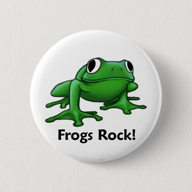 Badge Rond 5 Cm Roche de grenouilles ! (Devant)