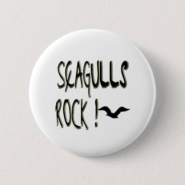Badge Rond 5 Cm Roche de mouettes ! Bouton (Devant)