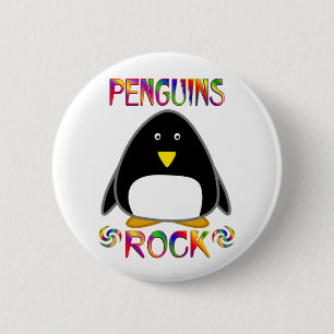 BADGE ROND 5 CM ROCHE DE PINGOUINS