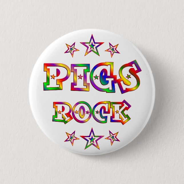 Badge Rond 5 Cm Roche de porcs d'amusement (Devant)
