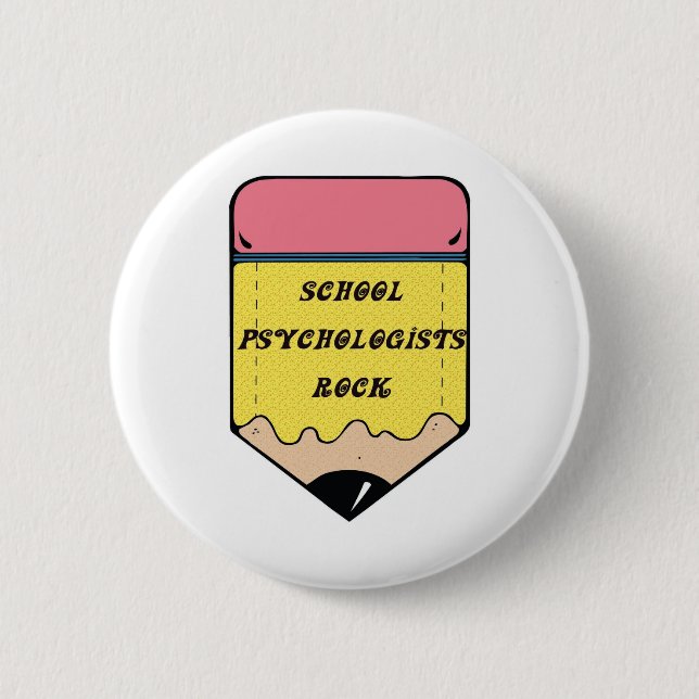 BADGE ROND 5 CM ROCHE DE PSYCHOLOGUE D'ÉCOLE (Devant)