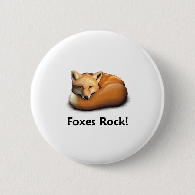 Badge Rond 5 Cm Roche de renards ! (Devant)