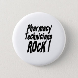 Badge Rond 5 Cm Roche de techniciens de pharmacie ! Bouton