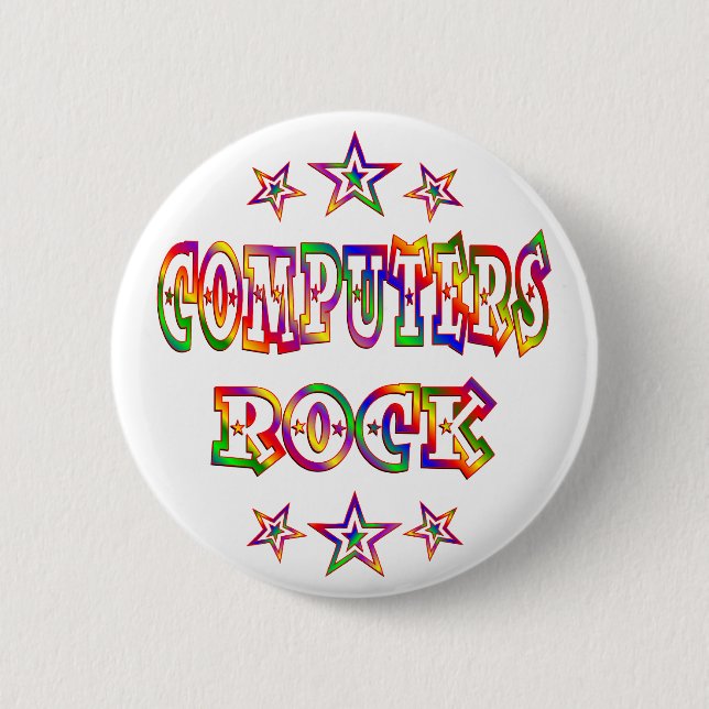 Badge Rond 5 Cm Roche d'ordinateurs d'étoiles (Devant)