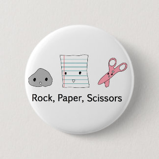Badge Rond 5 Cm Roche, papier, ciseaux