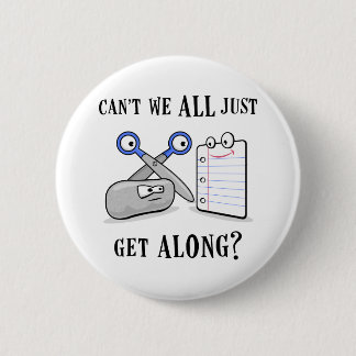Badge Rond 5 Cm Roche-Papier-Ciseaux