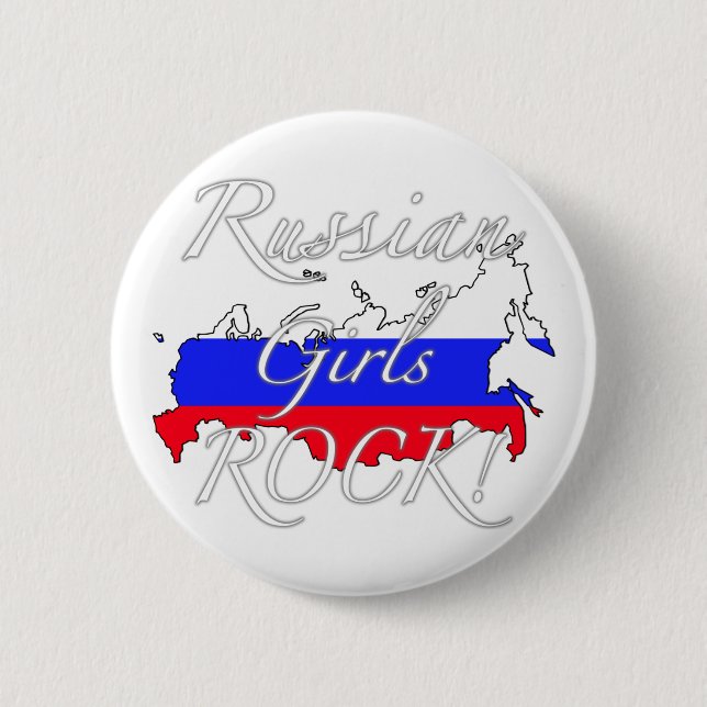 Badge Rond 5 Cm Roche russe de filles ! (Devant)