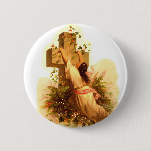 Badge Rond 5 Cm Roche vintage de l'illustration croisée 1873