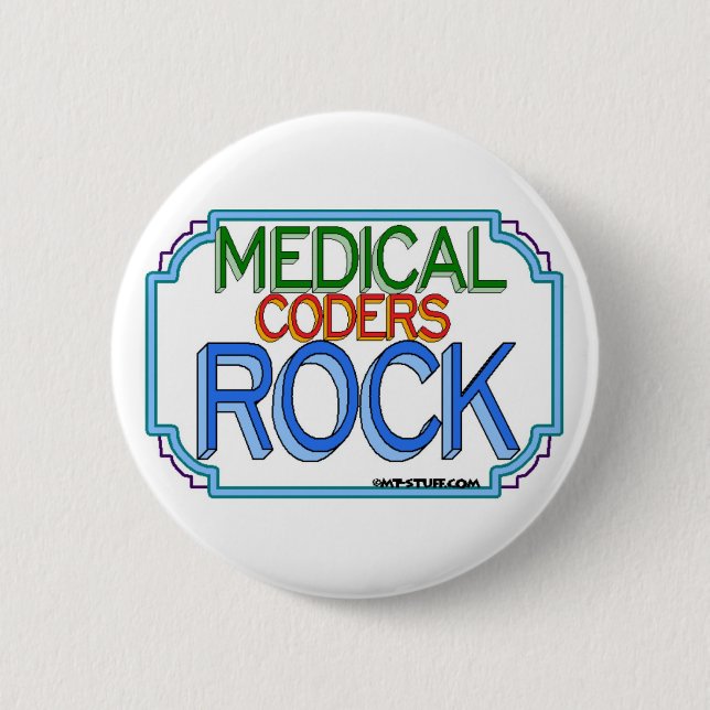 Badge Rond 5 Cm Rocher de codeurs Médicales (Devant)
