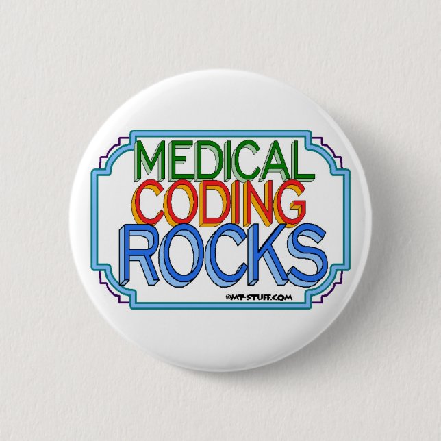 Badge Rond 5 Cm Roches de codage Médicales (Devant)