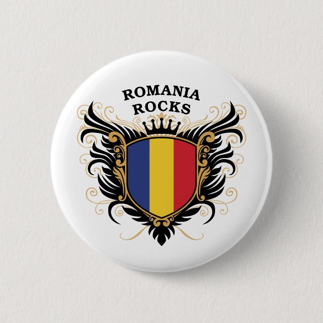 Badge Rond 5 Cm Roches de la Roumanie (Devant)