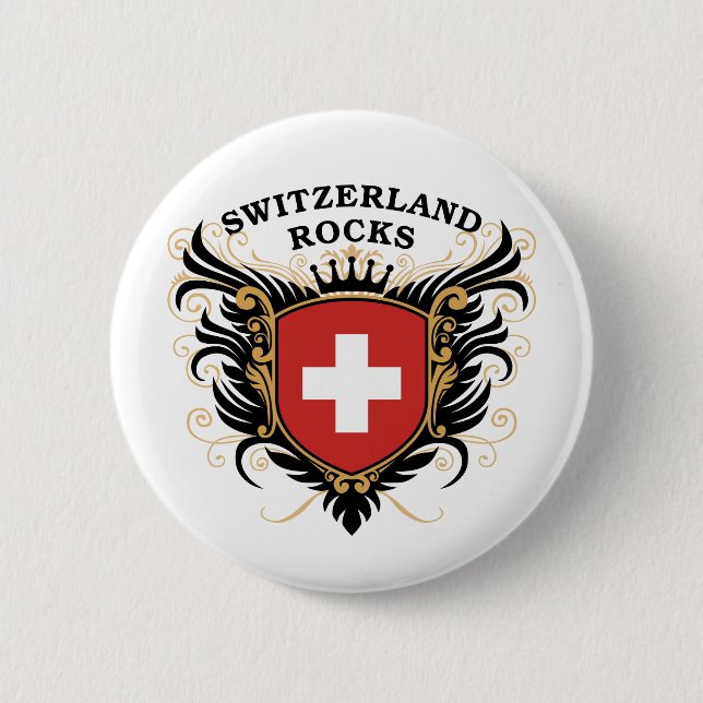 Badge Rond 5 Cm Roches de la Suisse (Devant)