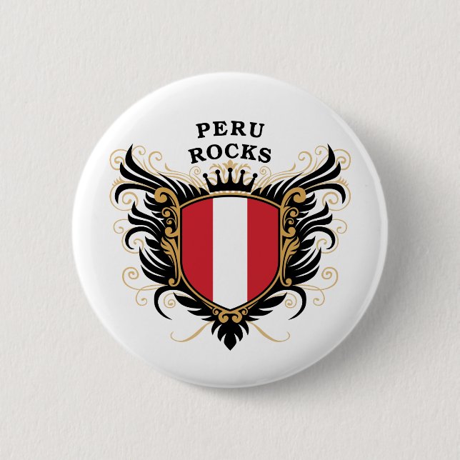 Badge Rond 5 Cm Roches du Pérou (Devant)
