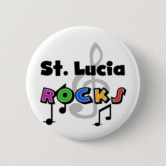 Badge Rond 5 Cm Roches du St Lucia (Devant)