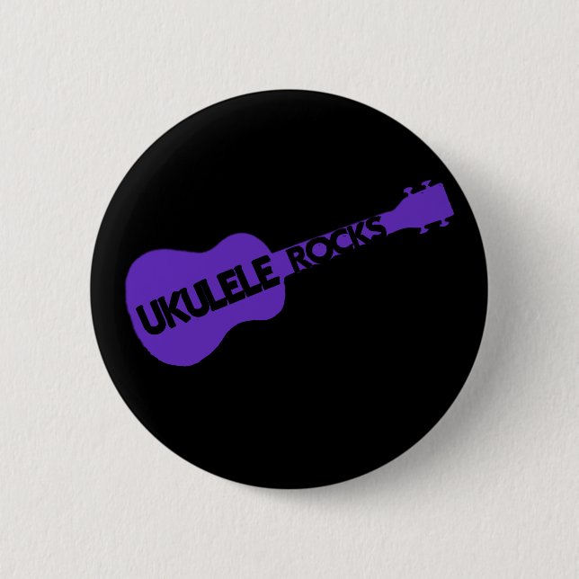 Badge Rond 5 Cm Roches d'ukulélé (Devant)
