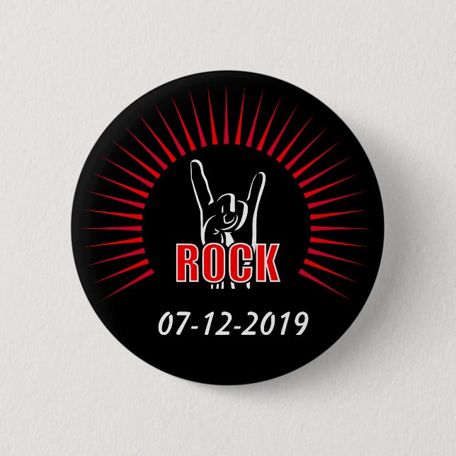 Badge Rond 5 Cm Rock (Devant)