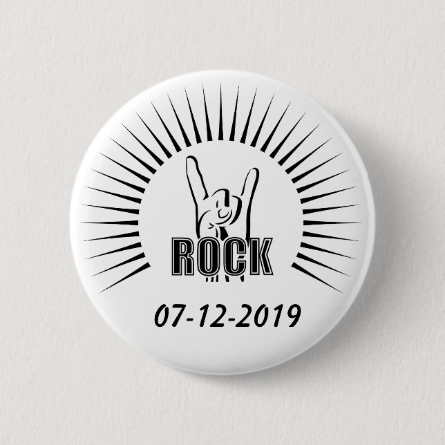Badge Rond 5 Cm Rock (Devant)