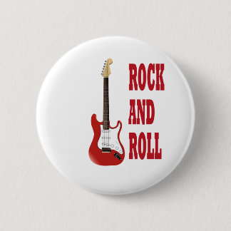 Badge Rond 5 Cm rock and roll guitarra electrica roja