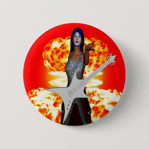 Badge Rond 5 Cm Rock et Roll