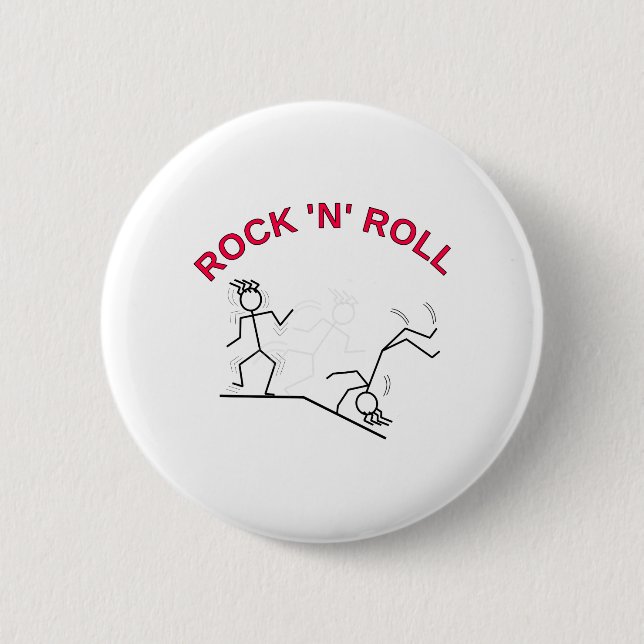 Badge Rond 5 Cm Rock 'N' Roll (Devant)