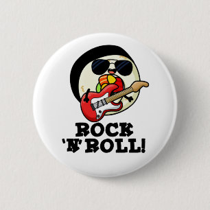 Badge Rond 5 Cm Rock n Roll Funny Sushi Roll Pun
