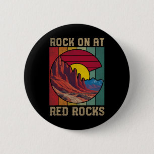 Badge Rond 5 Cm Rock On à Red Rocks Randonnée Extérieur Drapeau Co