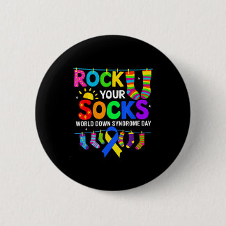 Badge Rond 5 Cm Rock socks awareness world down syndrome day women