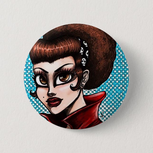 Badge Rond 5 Cm Rockabilly (Devant)