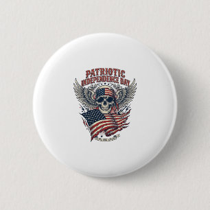 Badge Rond 5 Cm Rocker du bandana patriotique Méta musique Old Glo