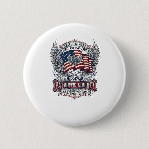 Badge Rond 5 Cm Rocker du bandana patriotique Méta musique Old Glo