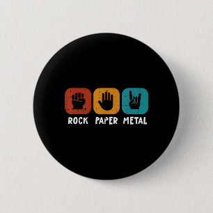 Badge Rond 5 Cm Rocker musical Rock Papier Métal Rétro Punk Hommes