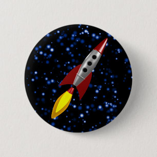 Badge Rond 5 Cm Rocket 3d