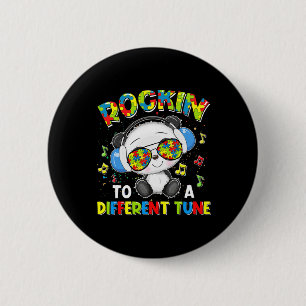 Badge Rond 5 Cm Rockin' À Une Autre Sensibilisation sur l'autisme 