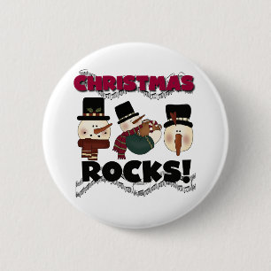 Badge Rond 5 Cm Rocks de Noël des neigeurs