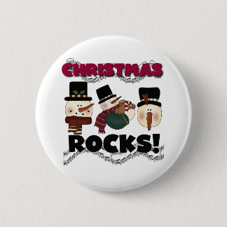 Badge Rond 5 Cm Rocks de Noël des neigeurs