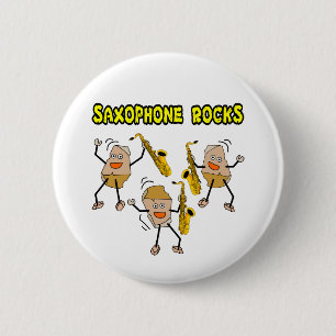 Badge Rond 5 Cm Rocks saxophones