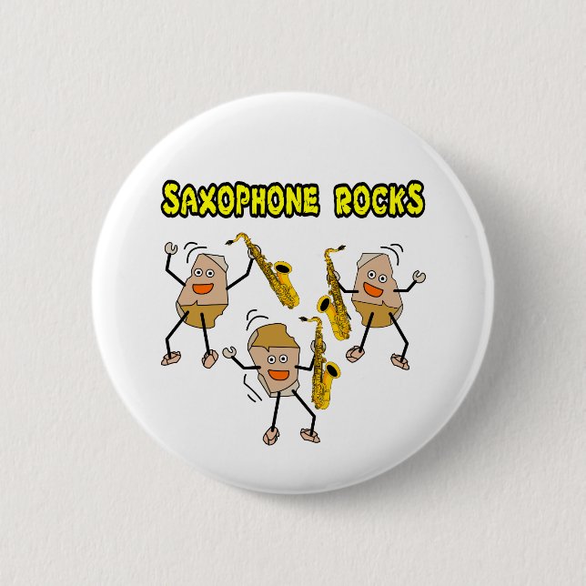 Badge Rond 5 Cm Rocks saxophones (Devant)