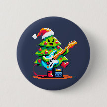 Rockstar Christmas Tree - Pixel Art Bass Guitare
