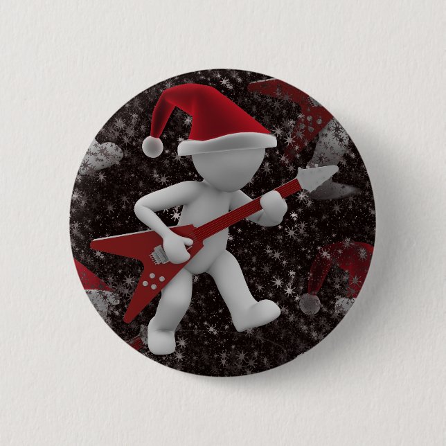 Badge Rond 5 Cm rockstar père Noël (Devant)