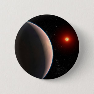 Badge Rond 5 Cm Rocky Exoplanet Gj 486 B Orbitant Une Étoile Naine