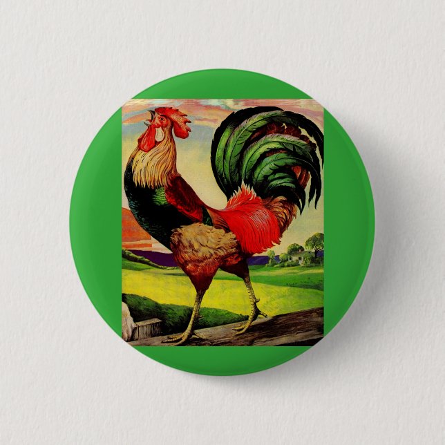 Badge Rond 5 Cm Rocky the Handsome Rooster (Devant)