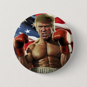 Badge Rond 5 Cm Rocky Trump : le champion du peuple de la liberté