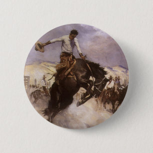 Badge Rond 5 Cm Rodeo Cowboy vintage, Breezy Riding par WHD Koerne