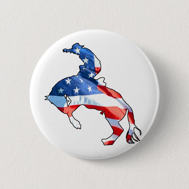 Badge Rond 5 Cm Rodeo is America - Bronco Riding (Devant)