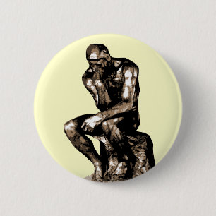 Badge Rond 5 Cm Rodin "The Thinker" - Bouton