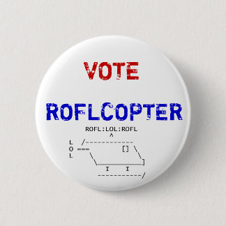 Badge Rond 5 Cm roflcopter, VOTE, ROFLCOPTER