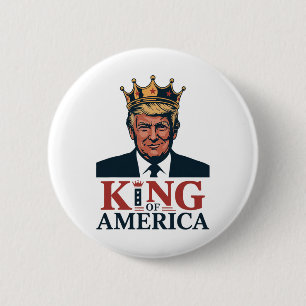 Badge Rond 5 Cm Roi d'Amérique Président Trump - Drôle Trump 