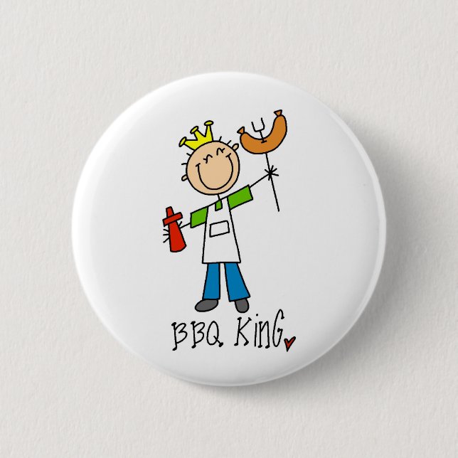 Badge Rond 5 Cm Roi de BBQ (Devant)