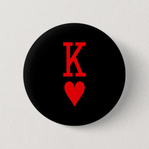 Badge Rond 5 Cm Roi De Coeur Et Reine De Coeur Couple Correspondan